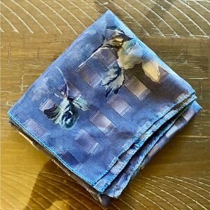 Elegant Blue Floral Scarf